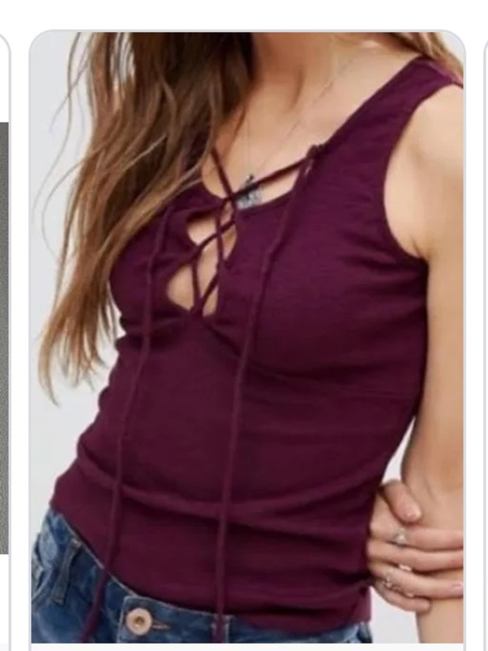 Free People Lace-Up Tank Top